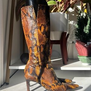 Authentic Vintage Italian Exotic Leather Boots | PYTHON skin